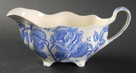 English Chippendale Blue Gravy Boat
