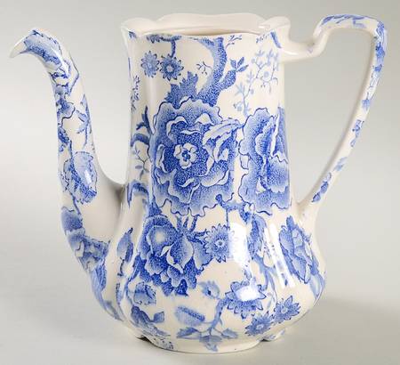 English Chippendale Blue Small Coffee Pot No Lid