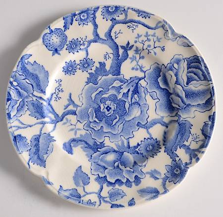 English Chippendale Blue Dessert/Pie Plate