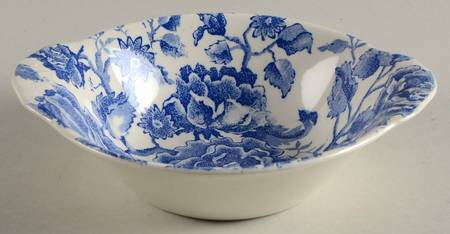 English Chippendale Blue Lugged Cereal Bowl