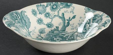 English Chippendale Green Lugged Cereal Bowl