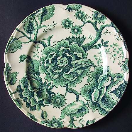 English Chippendale Green Bread & Butter Plate
