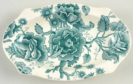 English Chippendale Green Relish/Gravy Underplate