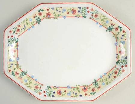 Enchantment (Red Trim) 11" Oval Serving Platter