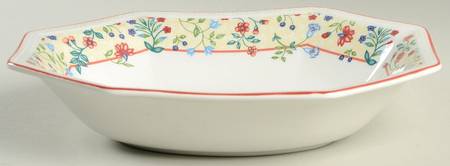 Enchantment (Red Trim) 9" Oval Vegetable Bowl