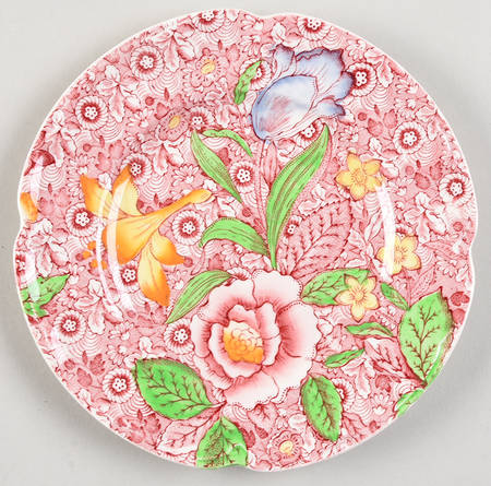 English Countryside Pink Multicolor Bread & Butter Plate