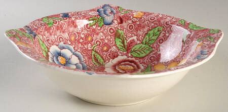 English Countryside Pink Multicolor 9" Round Vegetable Bowl
