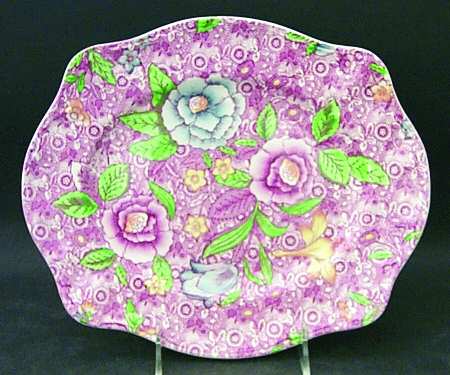 English Countryside Pink Multicolor 10" Oval Serving Platter