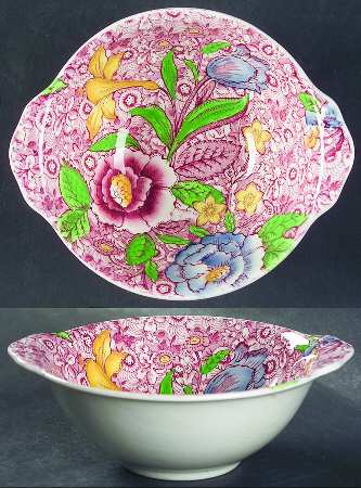 English Countryside Pink Multicolor Lugged Cereal Bowl