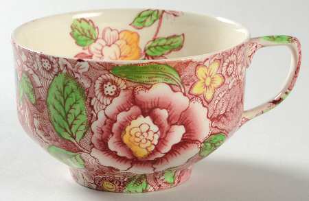 English Countryside Pink Multicolor Flat Cup