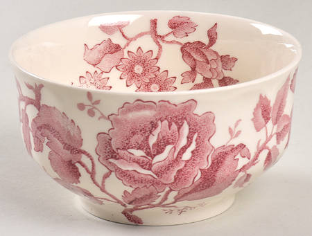 English Chippendale Red Pink Cranberry Bowl
