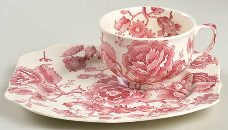 English Chippendale Red Pink Snack Cup
