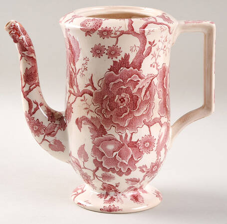 English Chippendale Red Pink Coffee Pot No Lid