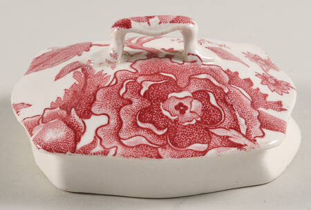 English Chippendale Red Pink Lid for Teapot