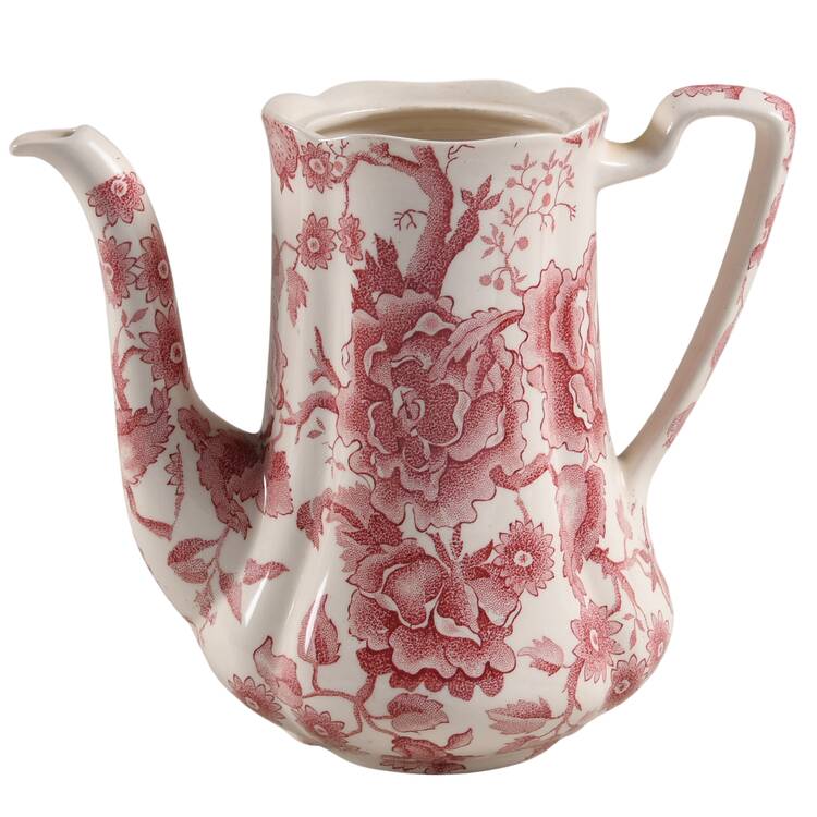 English Chippendale Red Pink Coffee Pot No Lid