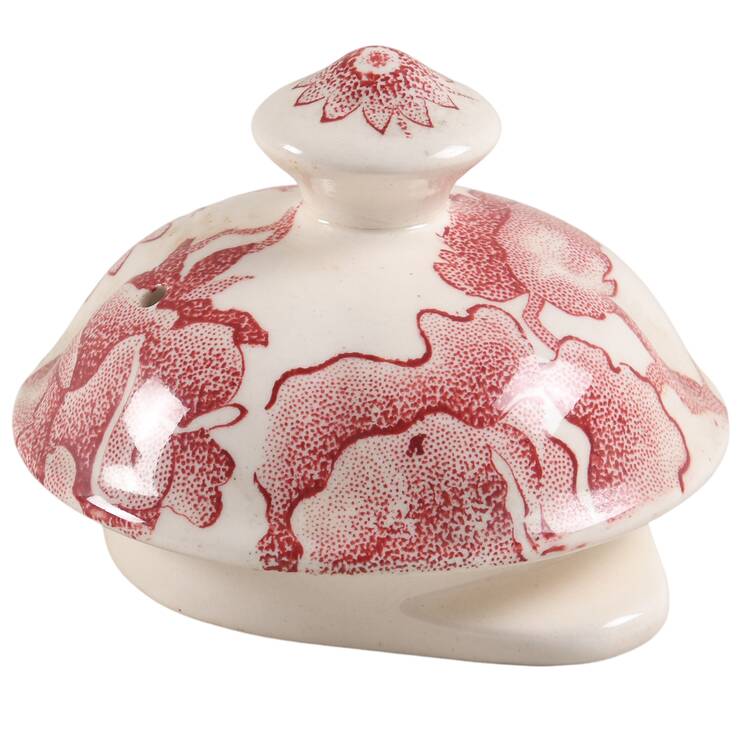 English Chippendale Red Pink Lid for Coffee Pot