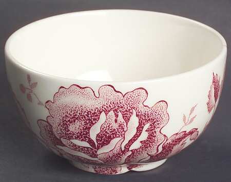 English Chippendale Red Pink Mini Open Sugar Bowl by Johnson Brothers