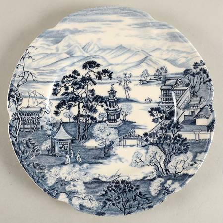 Enchanted Garden Blue Luncheon Plate