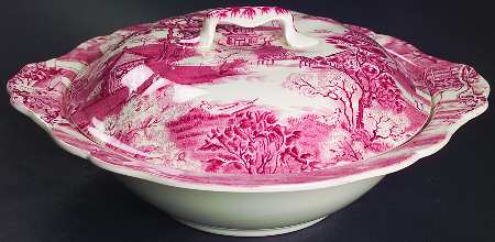 Enchanted Garden Pink Round Covered Vegetable