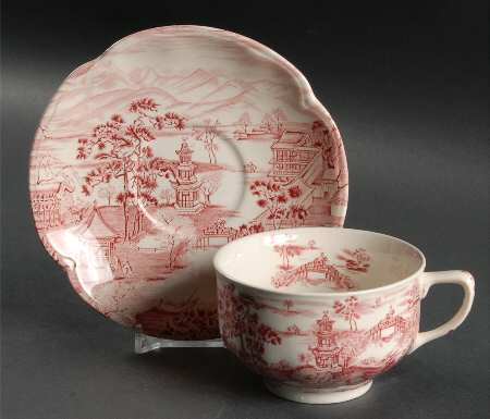 Enchanted Garden Pink Flat Cup & Saucer Set