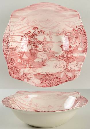 Enchanted Garden Pink 8" Round Vegetable Bowl