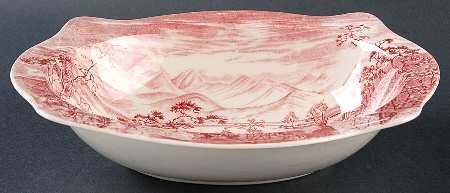Enchanted Garden Pink 9" Oval Vegetable Bowl