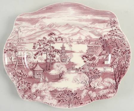 Enchanted Garden Plum 12" Oval Serving Platter