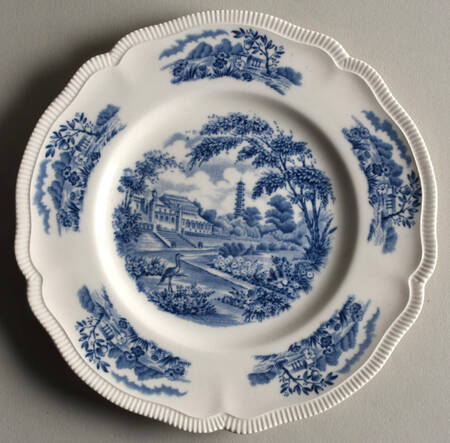 English Gardens Blue (No Blue Band) Dessert/Pie Plate