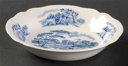 English Gardens Blue (No Blue Band) Fruit/Dessert (Sauce) Bowl