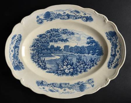 English Gardens Blue (No Blue Band) 16" Oval Serving Platter
