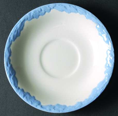 English Oak (Light Blue Embossed Edge) Saucer for Flat Cup