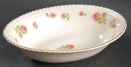 English Rose (Old English, Pink Roses) 8" Oval Vegetable Bowl