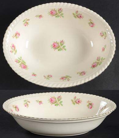 English Rose (Old English, Pink Roses) 9" Round Vegetable Bowl