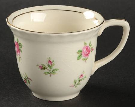 English Rose (Old English, Pink Roses) Flat Demitasse Cup