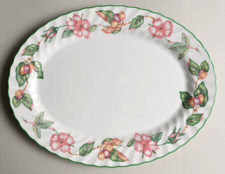 English Rose (Regency, Floral Vine) 12" Oval Serving Platter