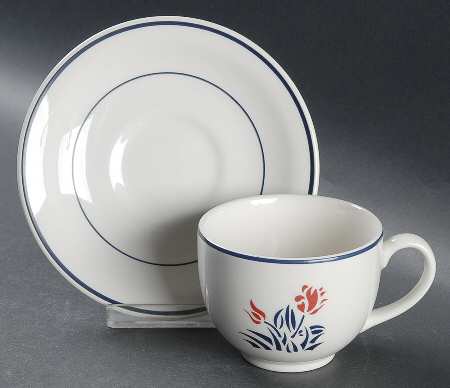 Eton Flat Cup & Saucer Set