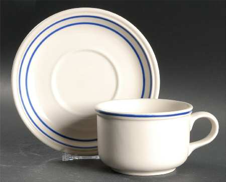 Finlandia Blue Flat Cup & Saucer Set