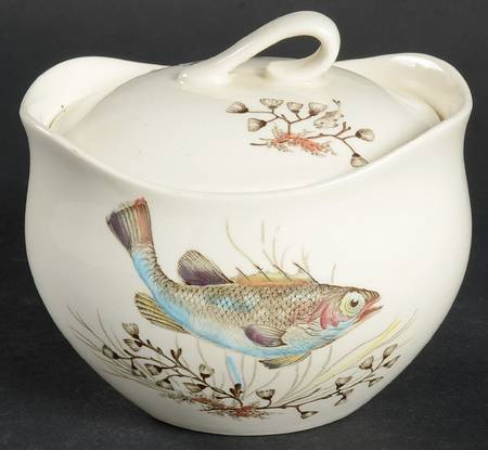 FISH (CREAM) Sugar Bowl & Lid