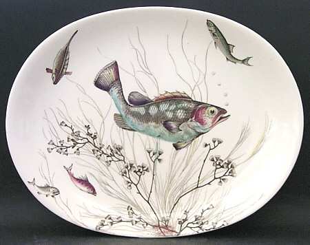FISH (CREAM) 14" Oval Serving Platter