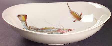FISH (CREAM) 9" Round Vegetable Bowl