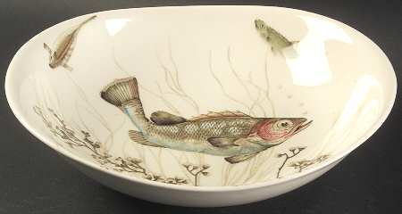 FISH (CREAM) 11" Round Vegetable Bowl