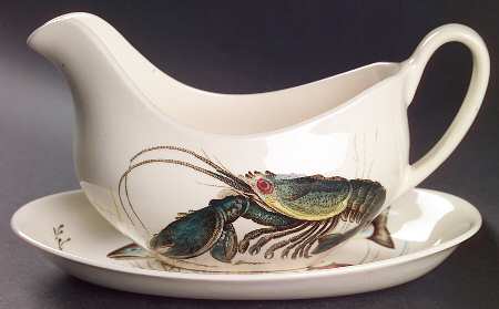 FISH (CREAM) Gravy Boat & Underplate/Relish