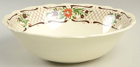 Fleur L'Orange 8" Round Vegetable Bowl