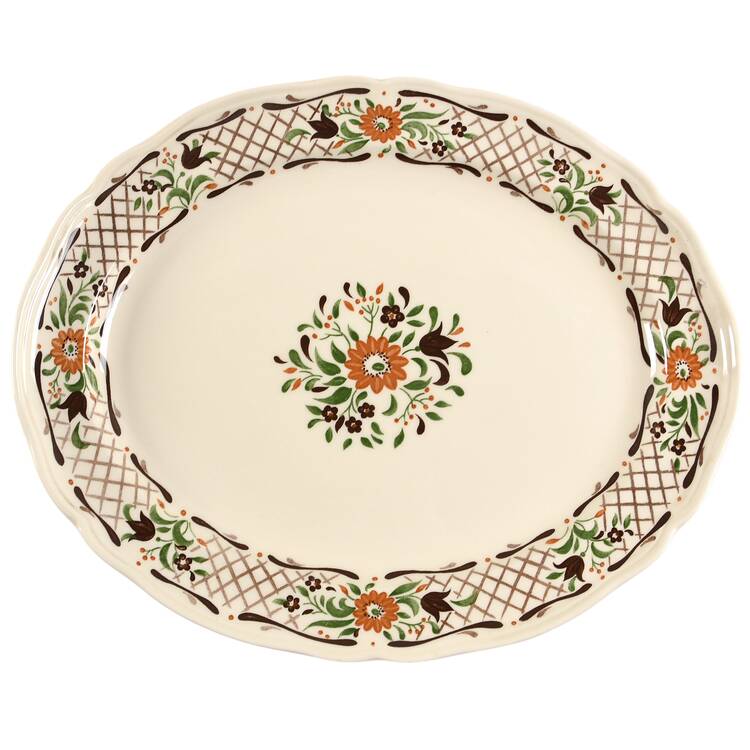 Fleur L'Orange 13" Oval Serving Platter