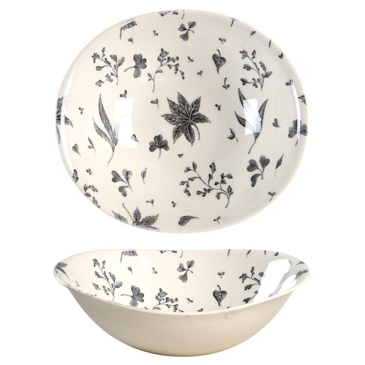 Floating Leaves Gray Coupe Cereal Bowl