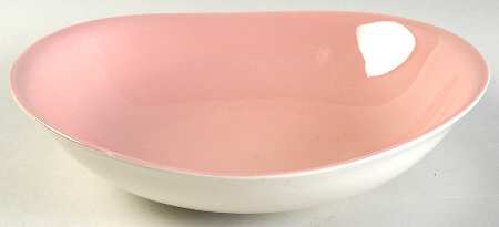 Floating Leaves Pink 9" Round Vegetable Bowl