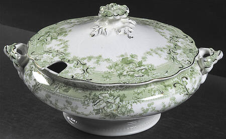 The Florentine Green (Gold Trim) Tureen &  Lid