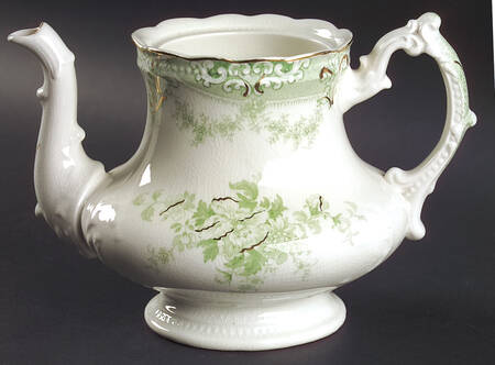 The Florentine Green (Gold Trim) Teapot No Lid