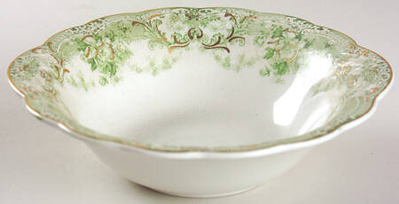 The Florentine Green (Gold Trim) 7" Round Vegetable Bowl