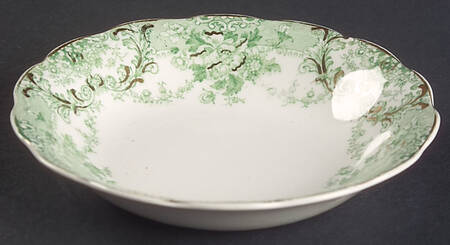 The Florentine Green (Gold Trim) Fruit/Dessert (Sauce) Bowl
